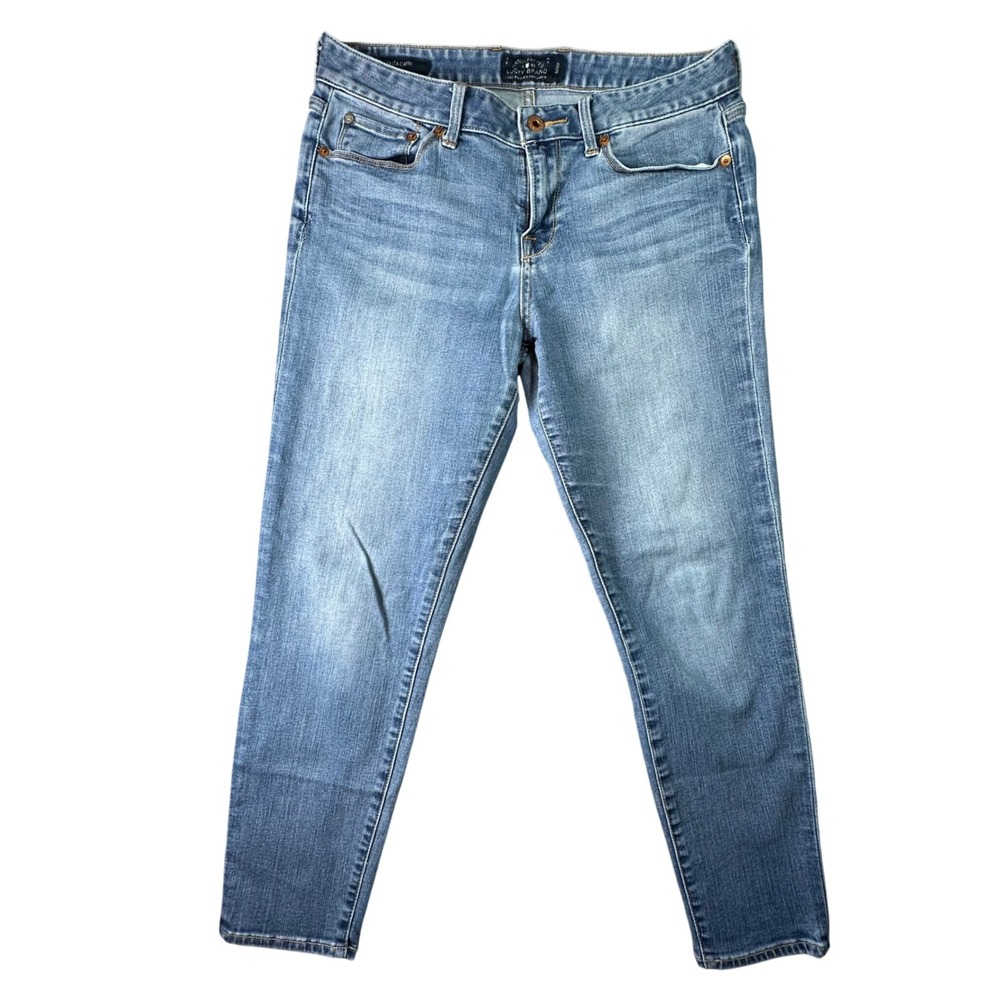 Lucky Brand Lolita Capri Jeans Medium Wash Mid Rise Denim Size 10/30 Blue Casual